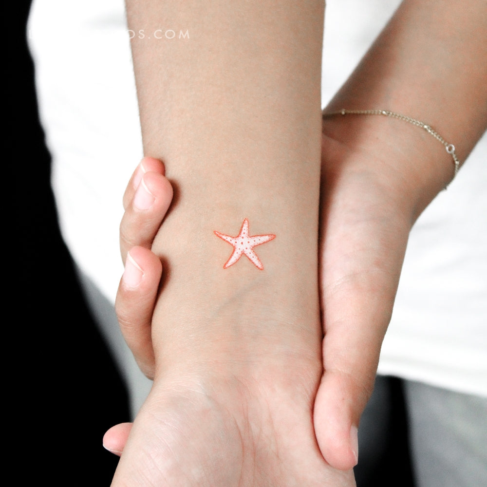 Red Sea Star Temporary Tattoo - Set of 3