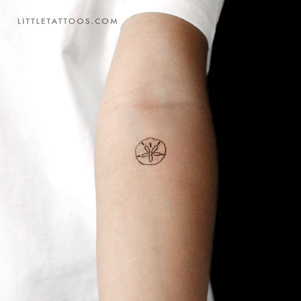 Small Sand Dollar Temporary Tattoo - Set of 3