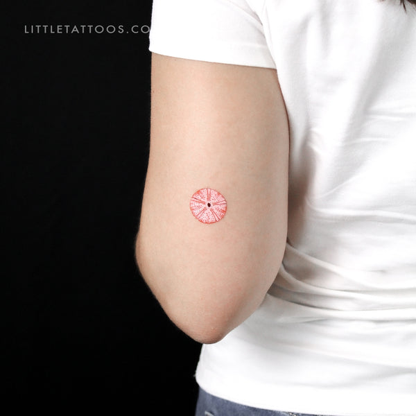 Red Sea Urchin Shell Temporary Tattoo - Set of 3