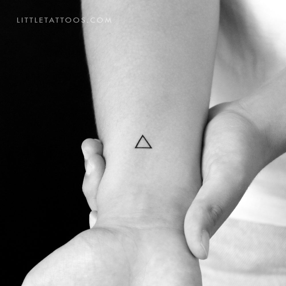 Tatuaje temporal de triángulo pequeño - Juego de 3