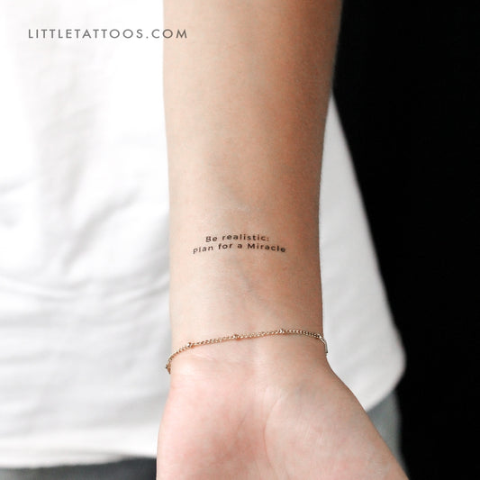 Be Realistic: Plan For A Miracle Temporary Tattoo - Set of 3