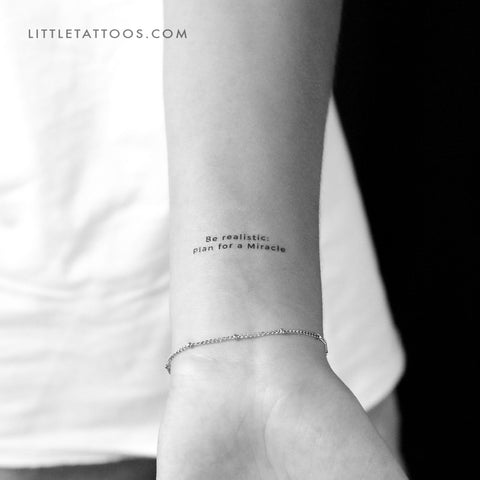 Be Realistic: Plan For A Miracle Temporary Tattoo - Set of 3