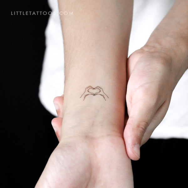 Heart Hands Temporary Tattoo - Set of 3