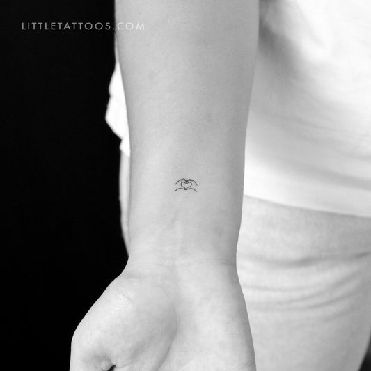 Tatuaje temporal de manos de corazón diminuto - Juego de 3