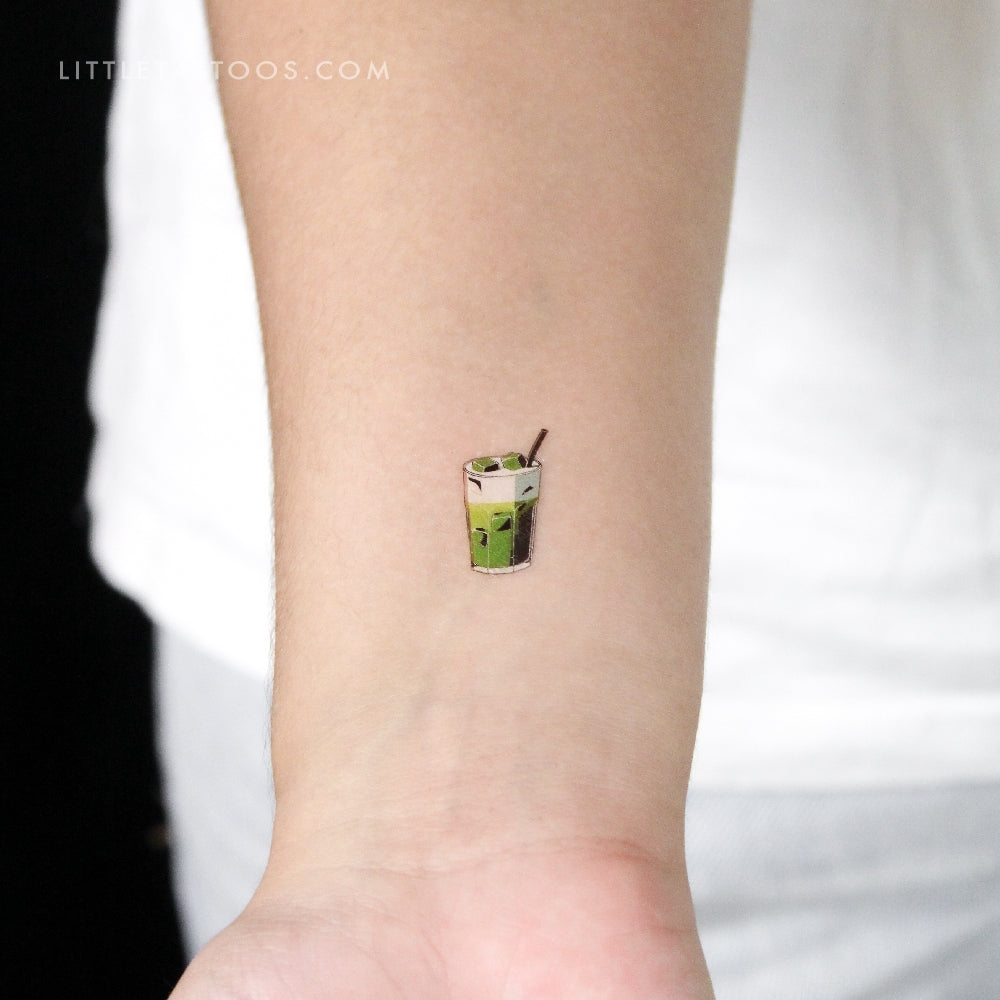 Matcha Latte Temporary Tattoo - Set of 3