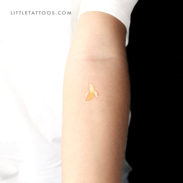 Banana Emoji Temporary Tattoo - Set of 3