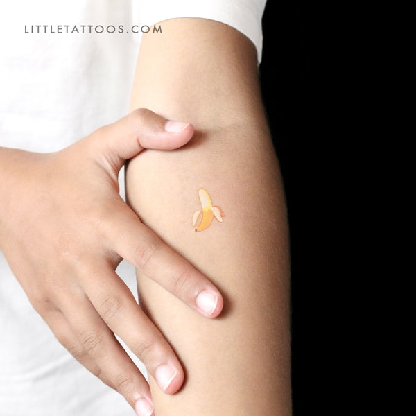 Banana Emoji Temporary Tattoo - Set of 3