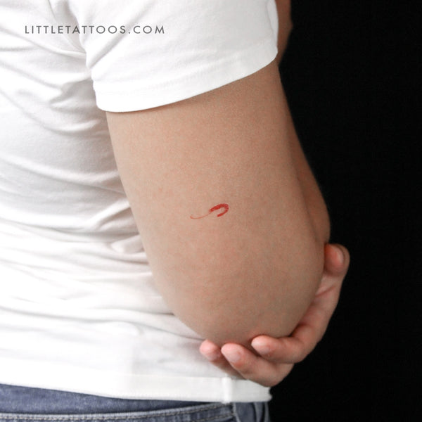 Small Red Prawn Temporary Tattoo - Set of 3