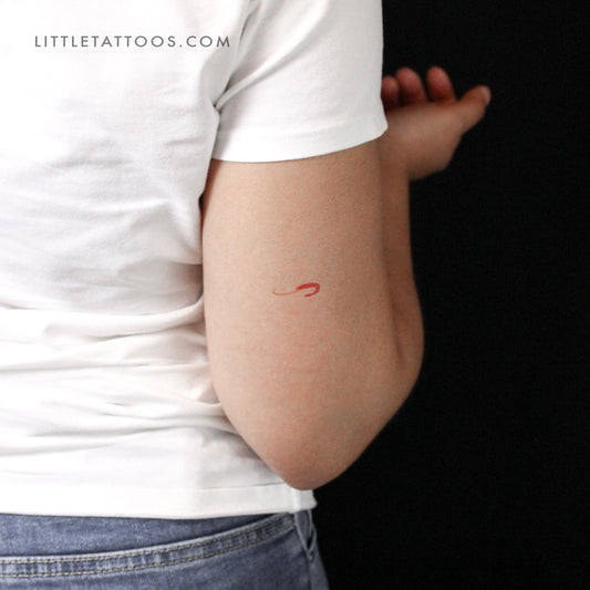 Small Red Prawn Temporary Tattoo - Set of 3