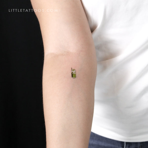 Iced Matcha Latte Temporary Tattoo - Set of 3