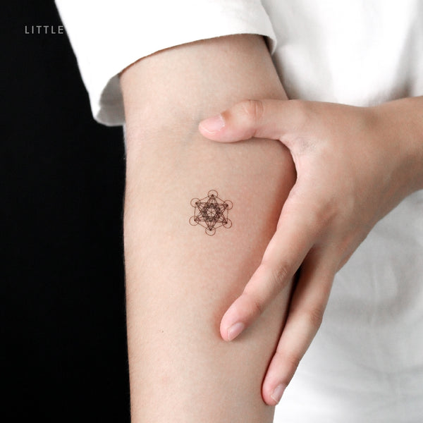 Small Metatron's Cube Temporary Tattoo - Set of 3