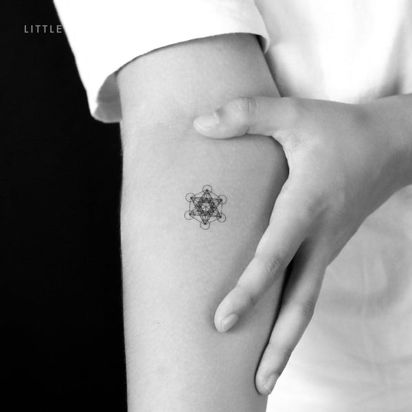 Small Metatron's Cube Temporary Tattoo - Set of 3