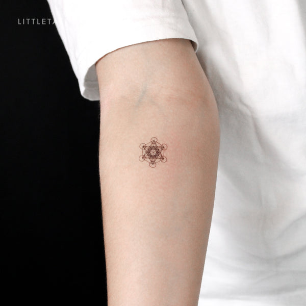 Small Metatron's Cube Temporary Tattoo - Set of 3