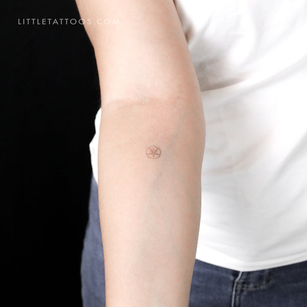 Tiny Sand Dollar Temporary Tattoo - Set of 3