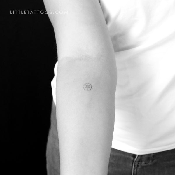 Tiny Sand Dollar Temporary Tattoo - Set of 3