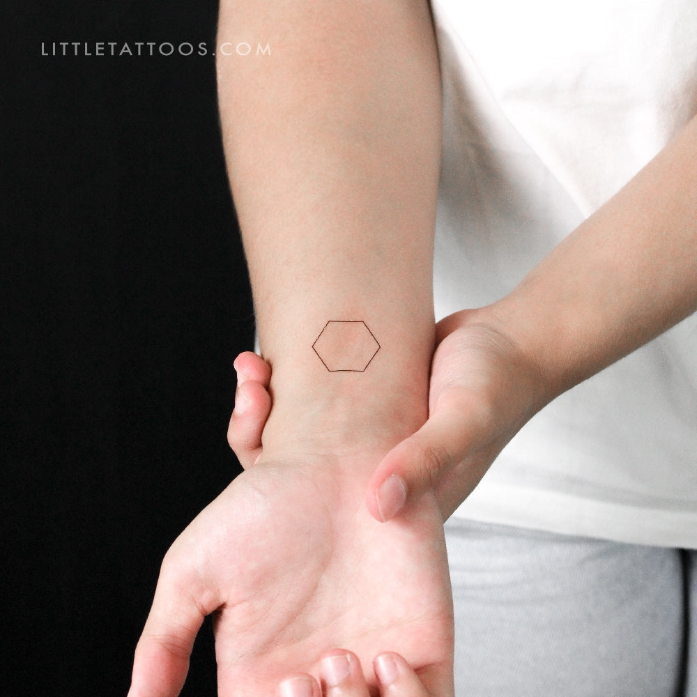 Hexagon Temporary Tattoo - Set of 3
