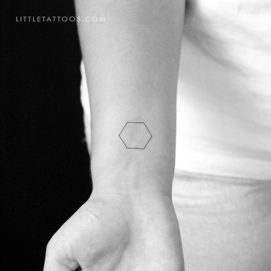 Tatuaje temporal hexagonal - Juego de 3