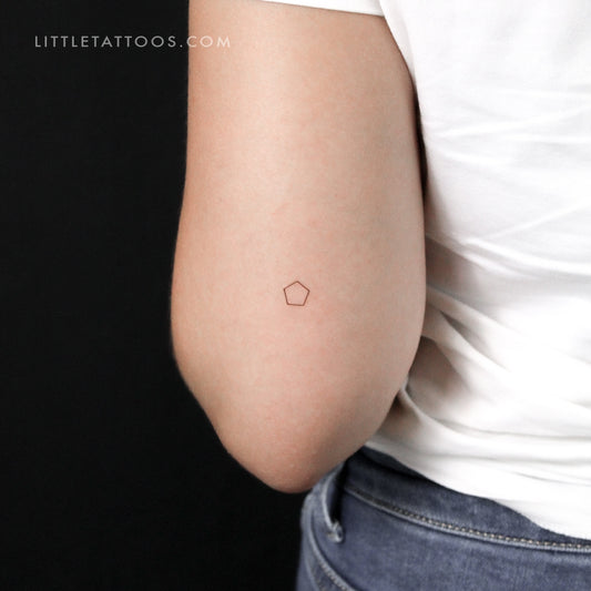 Tiny Pentagon Temporary Tattoo - Set of 3