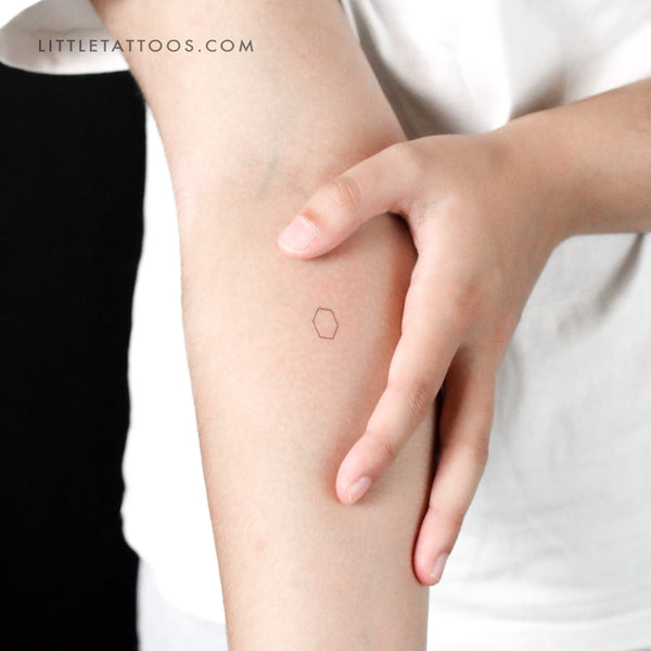 Little Hexagon Temporary Tattoo - Set of 3