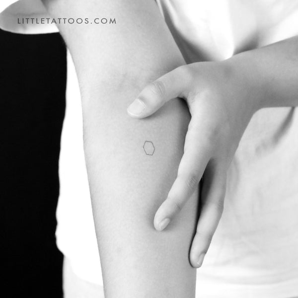 Little Hexagon Temporary Tattoo - Set of 3