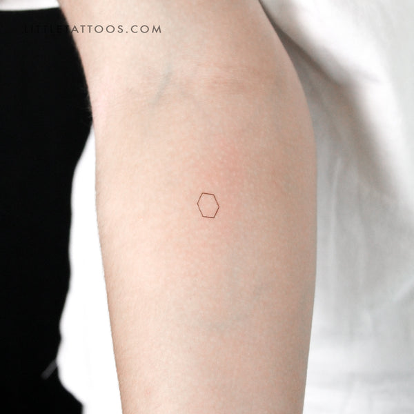 Little Hexagon Temporary Tattoo - Set of 3