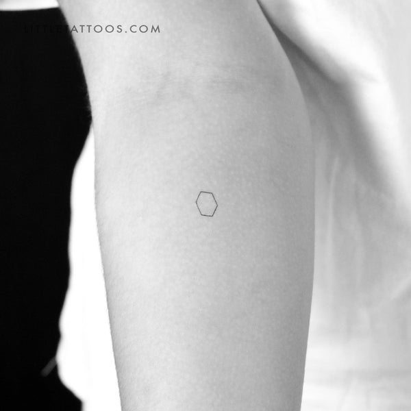 Little Hexagon Temporary Tattoo - Set of 3