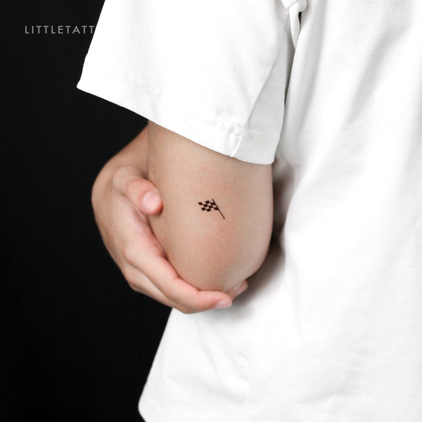 Checkered Flag Temporary Tattoo - Set of 3