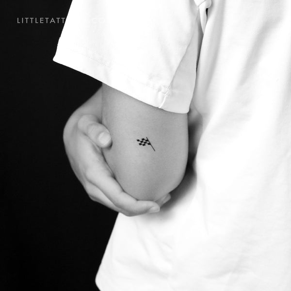 Checkered Flag Temporary Tattoo - Set of 3