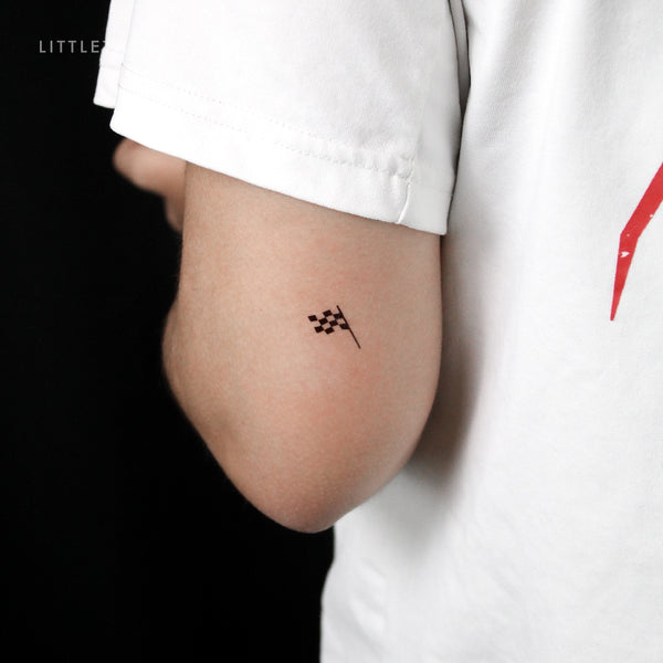 Checkered Flag Temporary Tattoo - Set of 3