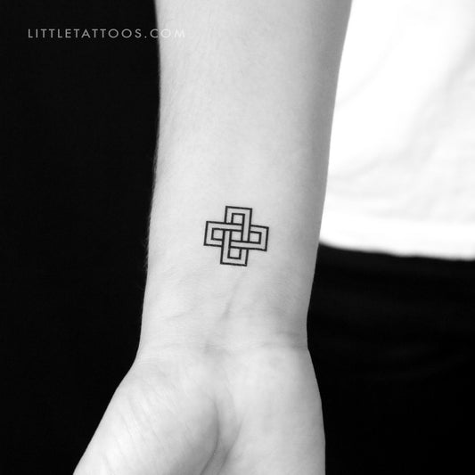 Tatuaje temporal de nudo de Salomón cuadrado (juego de 3)