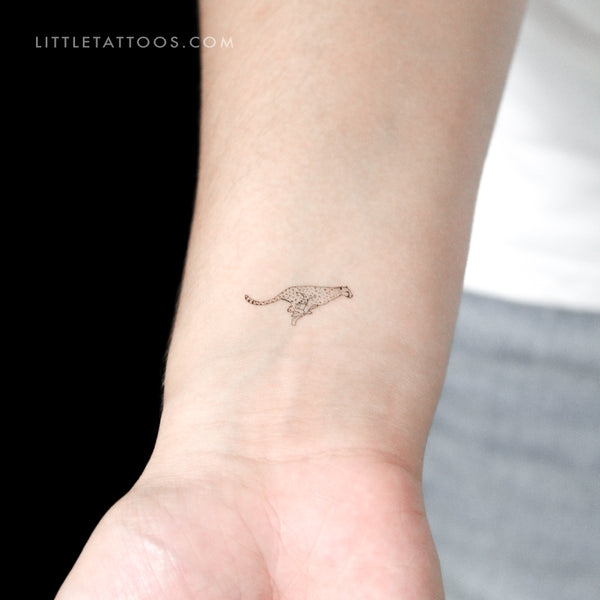 Small Running Cheetah Temporary Tattoo - Set of 3