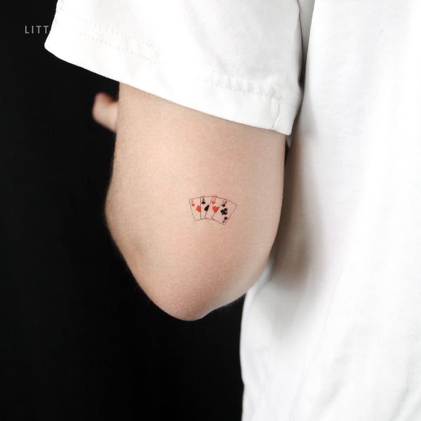 Playing Card Aces Temporary Tattoo - Set of 3