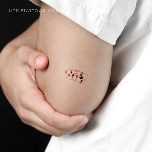 Playing Card Aces Temporary Tattoo - Set of 3