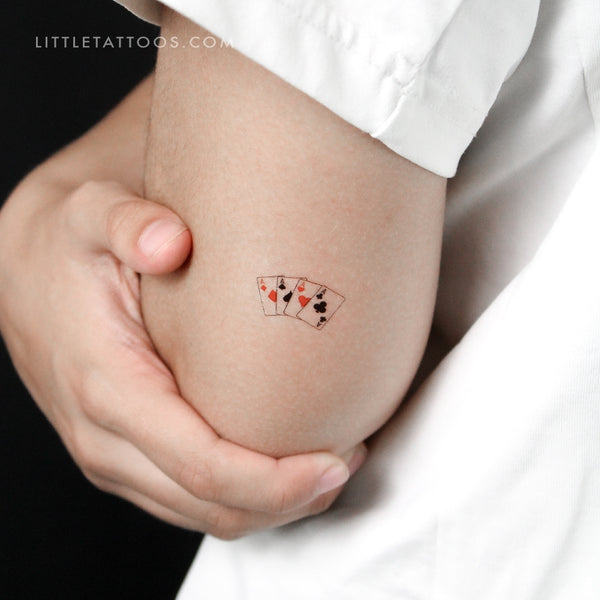 Playing Card Aces Temporary Tattoo - Set of 3