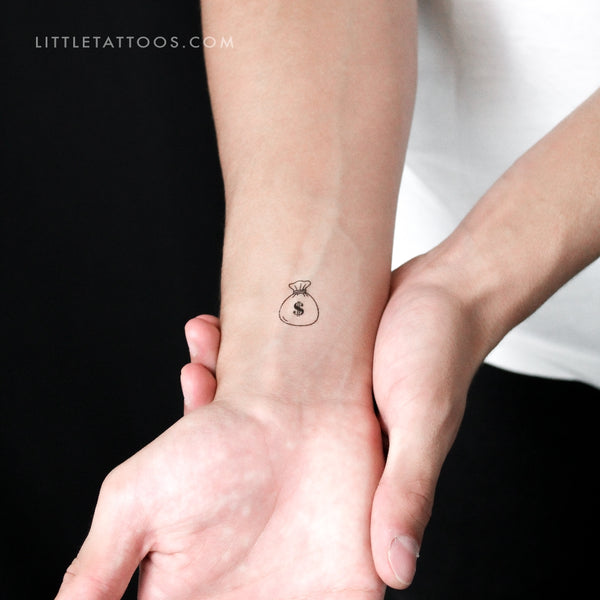 Money Bag Temporary Tattoo - Set of 3