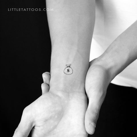 Money Bag Temporary Tattoo - Set of 3