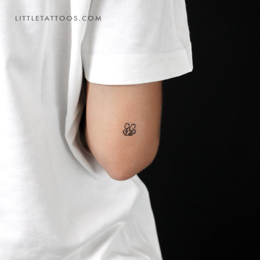 Opuntia Cactus Temporary Tattoo - Set of 3