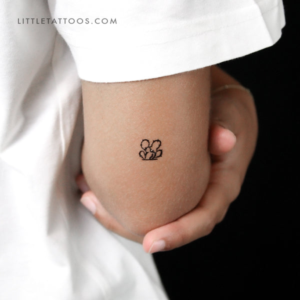 Opuntia Cactus Temporary Tattoo - Set of 3