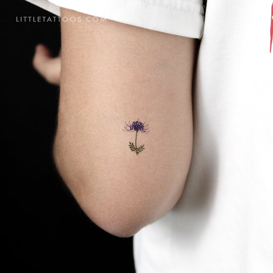 Blue Spider Lily Temporary Tattoo - Set of 3