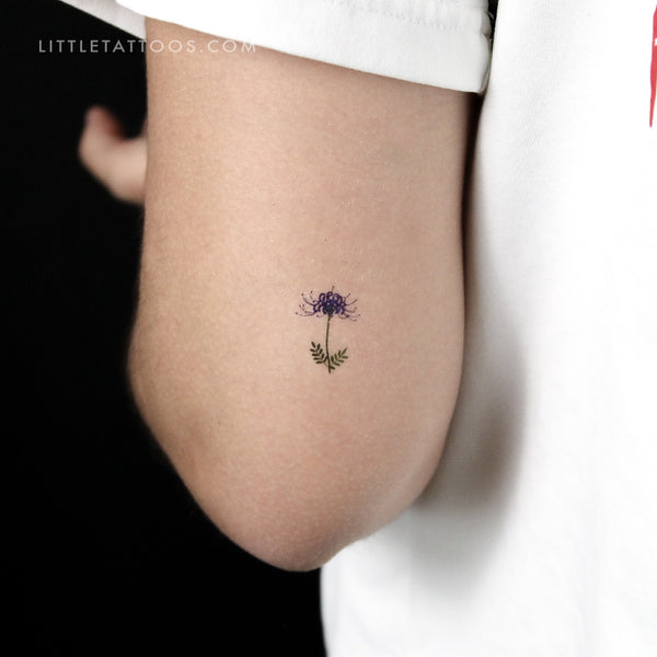 Blue Spider Lily Temporary Tattoo - Set of 3