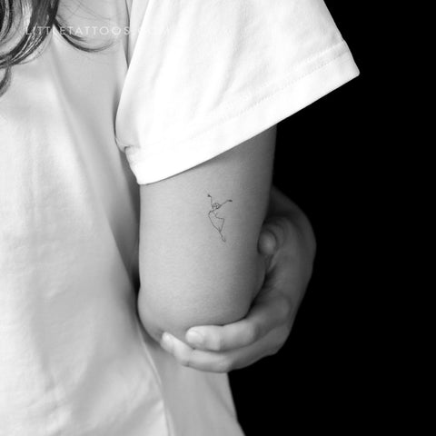 Fine Line Ballerina Temporary Tattoo - Set of 3