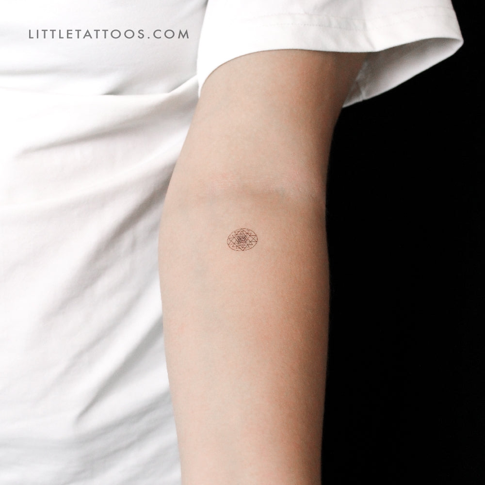 Little Sri Yantra Temporary Tattoo - Set of 3