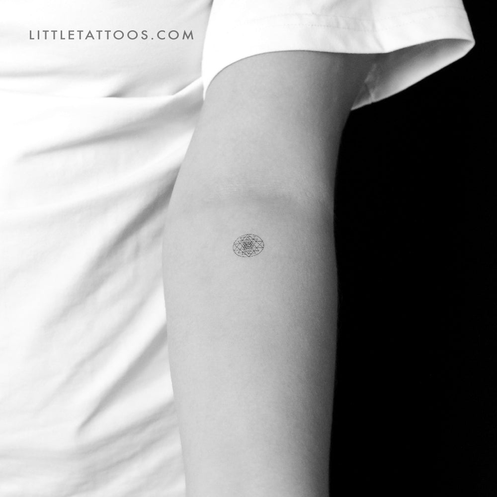 Little Sri Yantra Temporary Tattoo - Set of 3