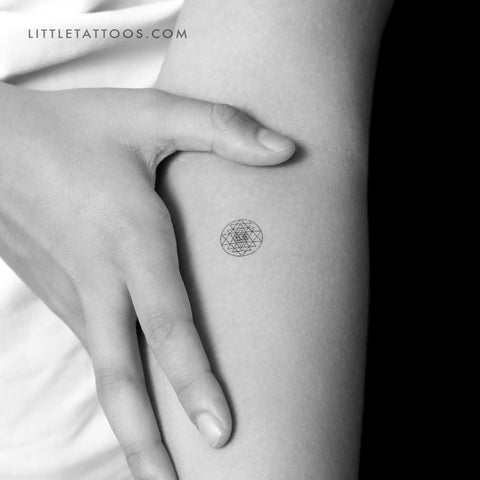 Little Sri Yantra Temporary Tattoo - Set of 3