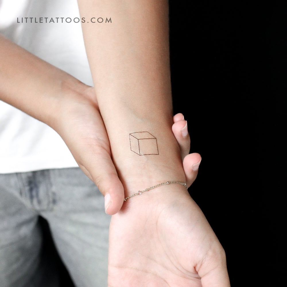 Tatuaje temporal de cubo pequeño - Juego de 3