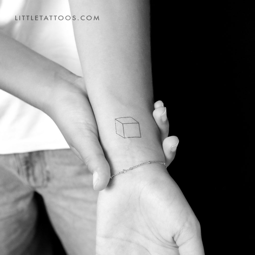 Tatuaje temporal de cubo pequeño - Juego de 3