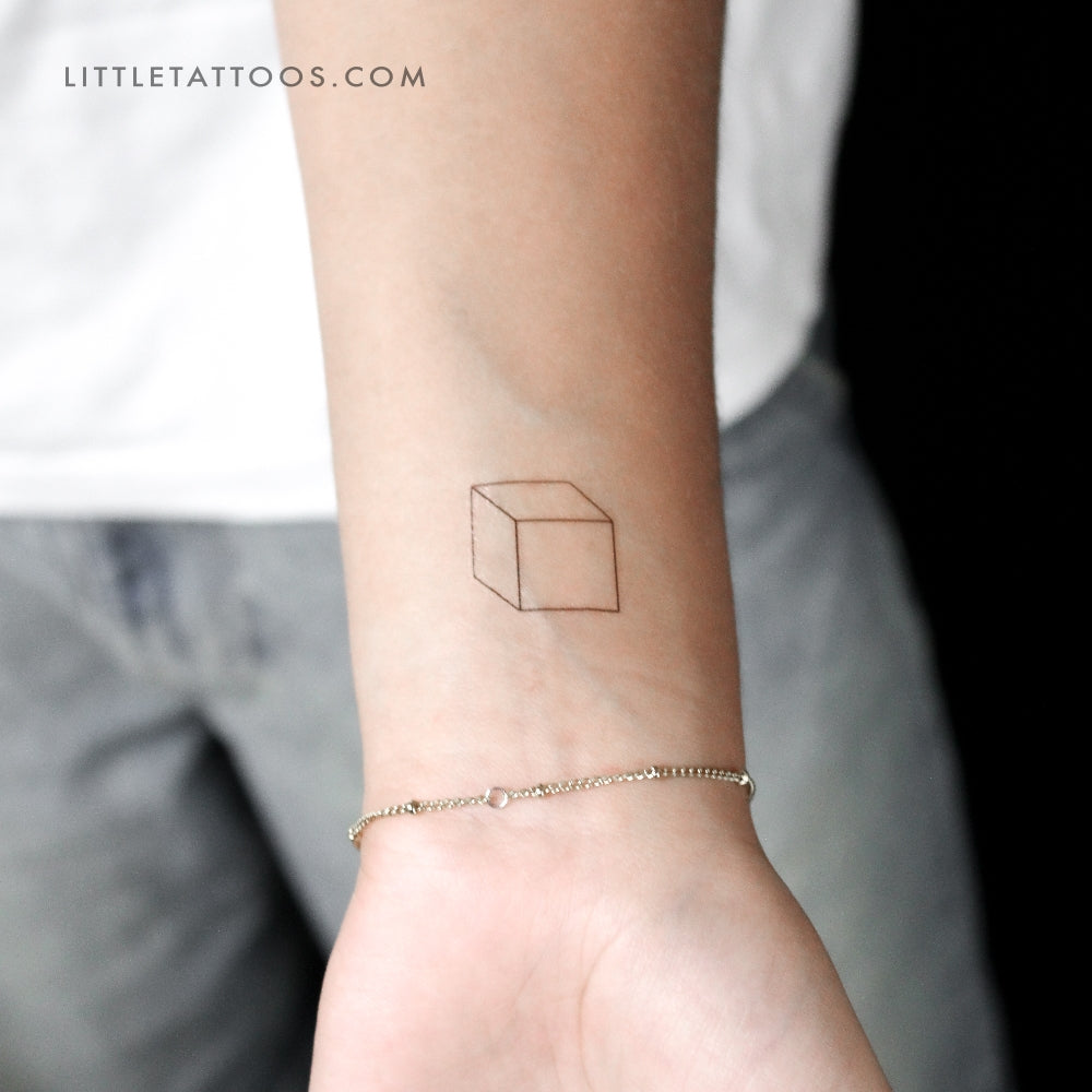 Tatuaje temporal de cubo pequeño - Juego de 3