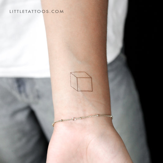 Tatuaje temporal de cubo pequeño - Juego de 3