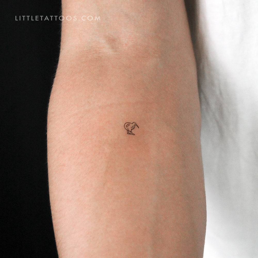 Tiny Kiwi Bird Temporary Tattoo - Set of 3