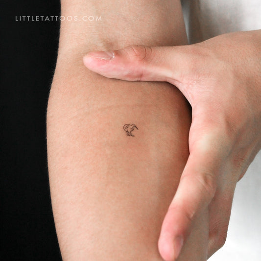 Tatuaje temporal de pájaro kiwi pequeño - Juego de 3